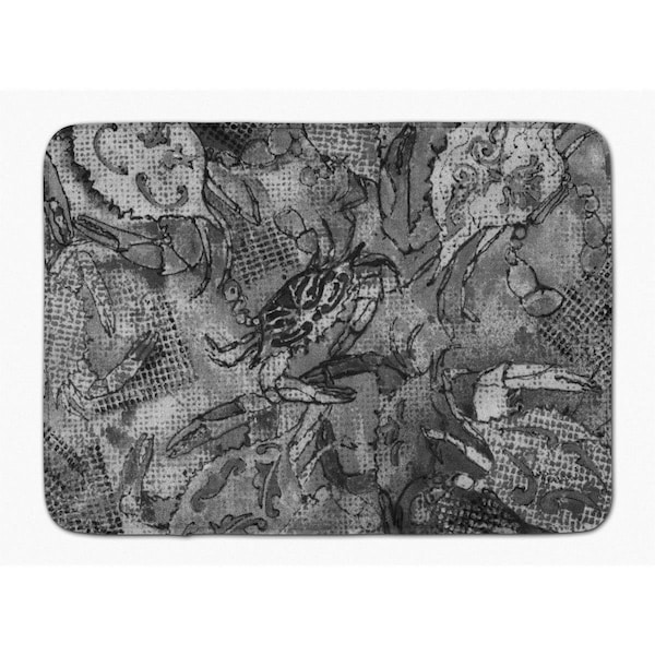 Micasa Grey Canvas Abstract Crabs Machine Washable Memory Foam Mat MI229071 - main